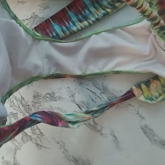 Tie dye  bikini with string sides and bead accent - Picture 8 of 12